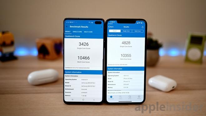 跑分对比：Galaxy S10+ vs. iPhone XS Max